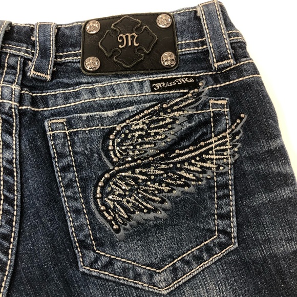 Miss Me Pants - Miss Me JP5163P2 Capri Dark Wash Blue Jeans